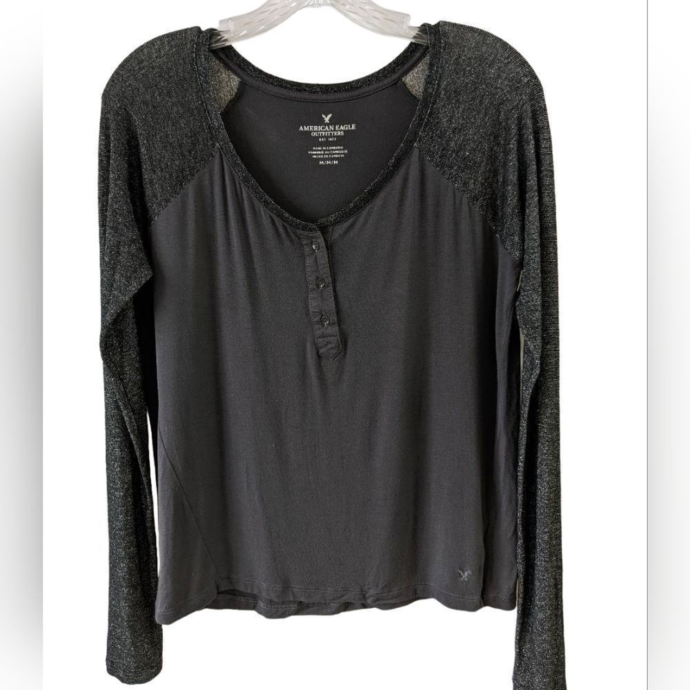 American Eagle Henley Knit Top